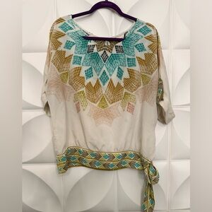 ECI Multicolor Geometric Blouse